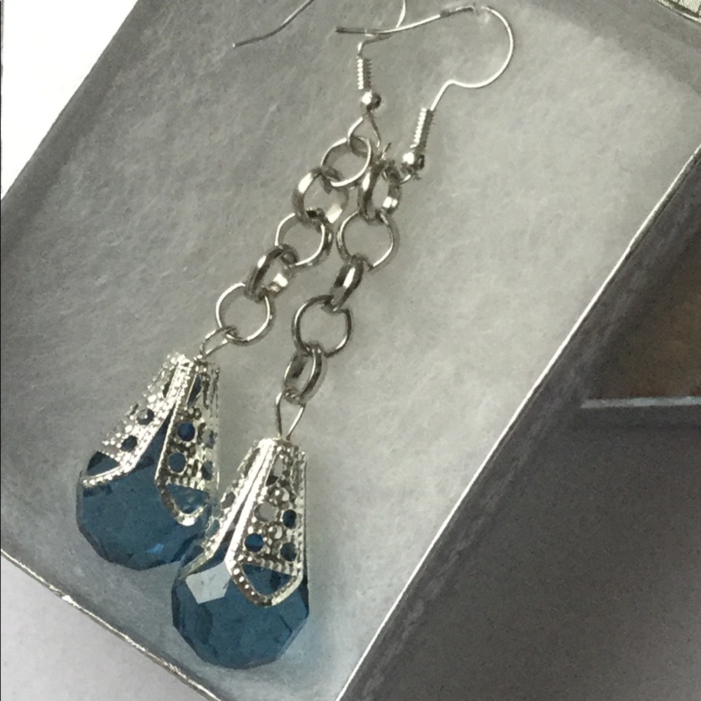 Elegant Drop Earrings with Silver Plated Hooks